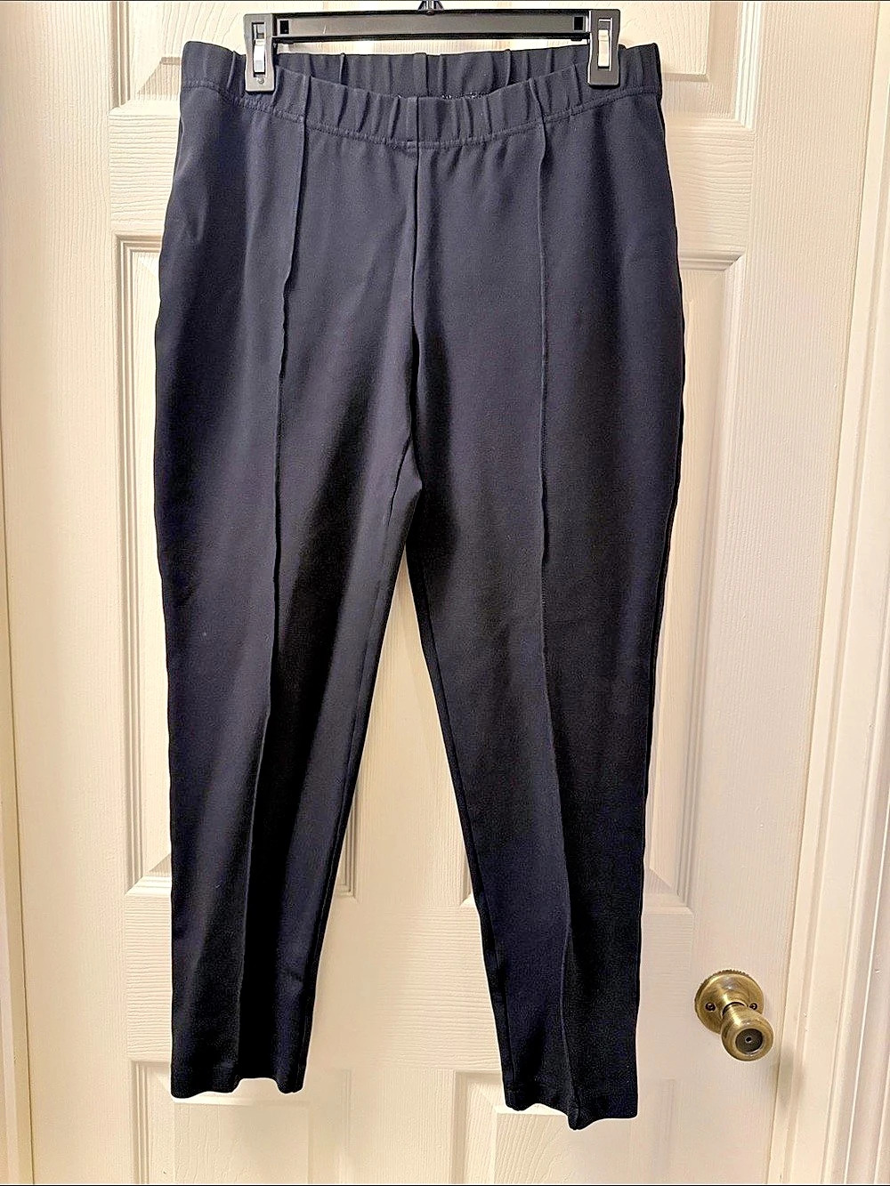 Lilly Pulitzer Black Travel Stretch Ponte Knit Pintuck Seam Pull-On Pants XL